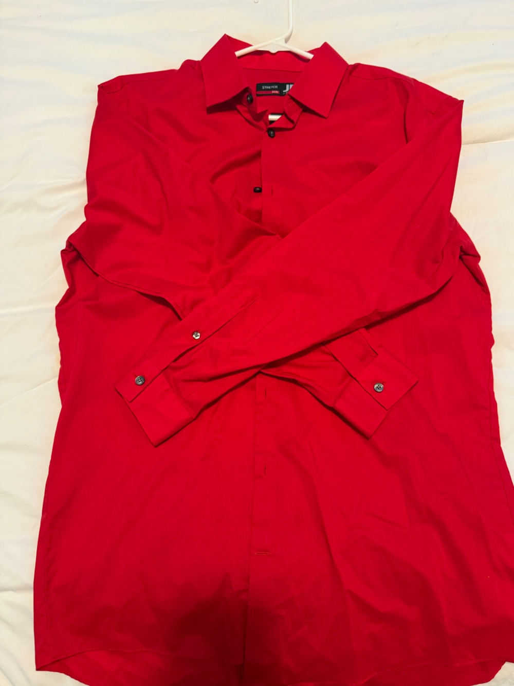 jf j.ferrar Bright Red Long-Sleeve Dress Shirt